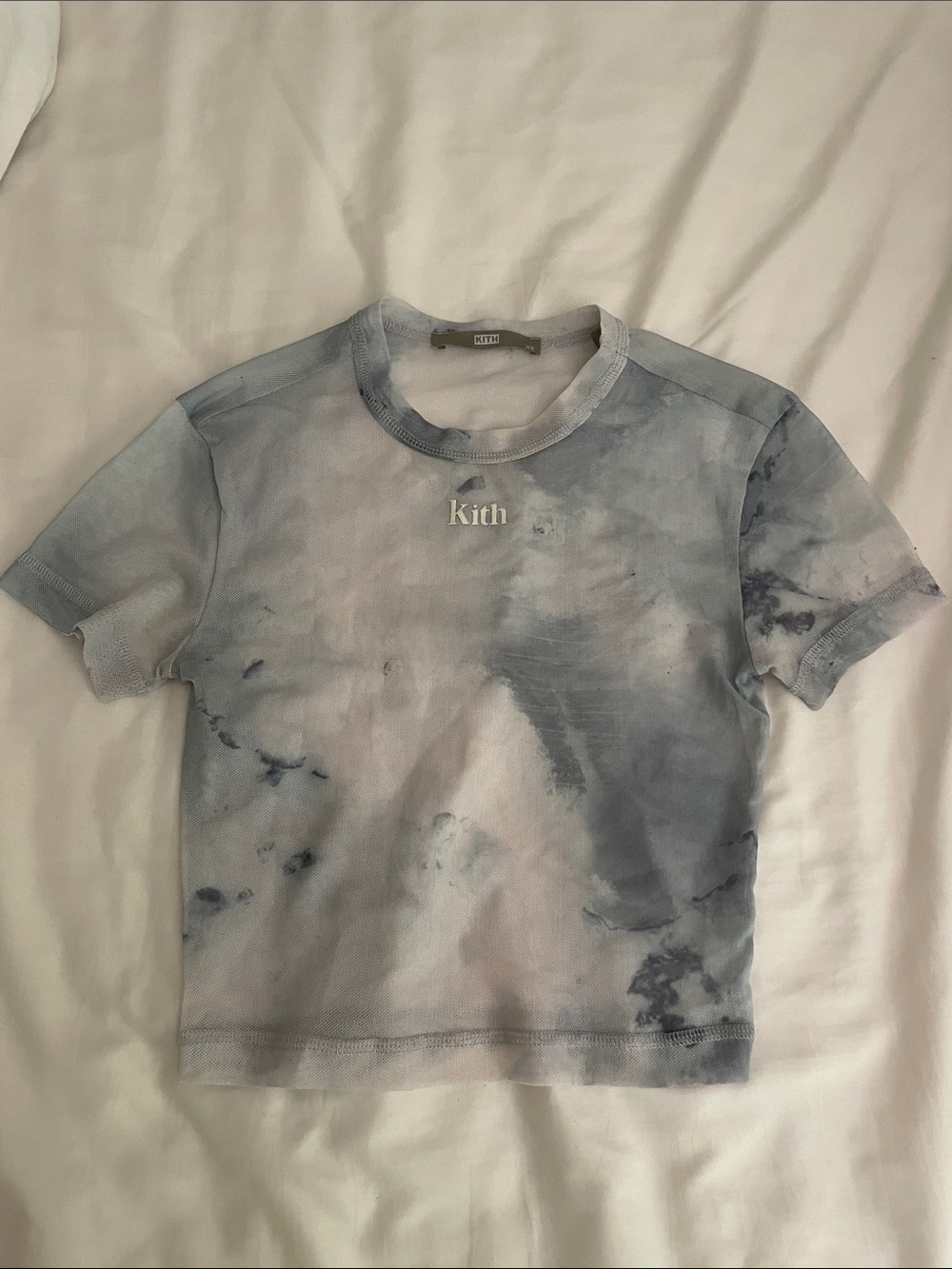 Kith Light Blue Tie-Dye Crop Top